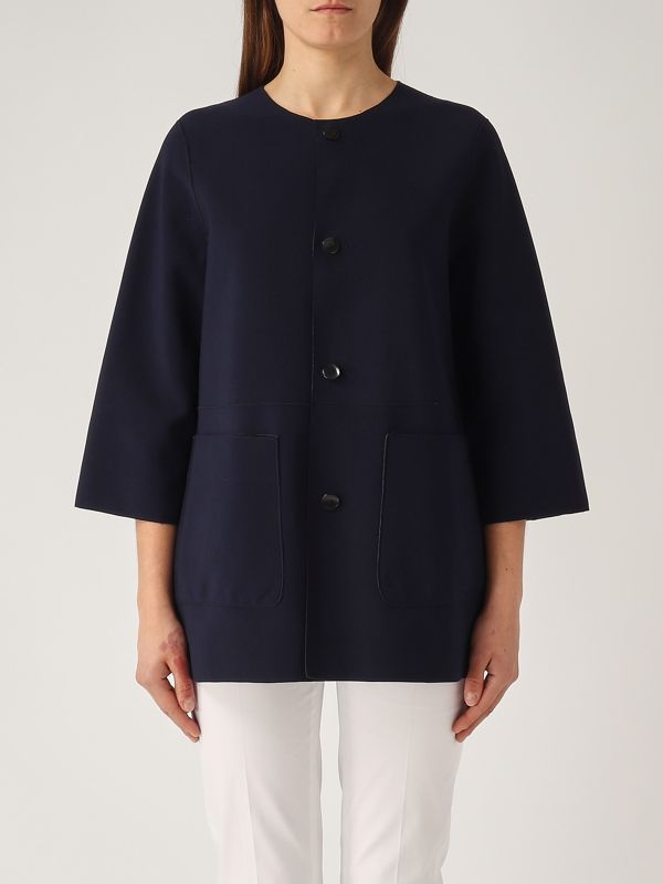 2. Giacca donna Dom in pelle liscia e suede Blu Dark The Jackie leathers dom
