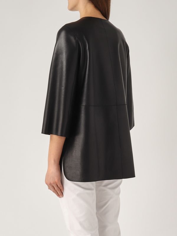 4. Giacca donna Dom in pelle liscia e suede Nero The Jackie leathers dom