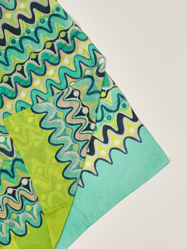 2. Foulard donna in seta Azzurro-Verde Maliparmi ib024130121