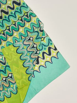 2. Foulard donna in seta Azzurro-Verde