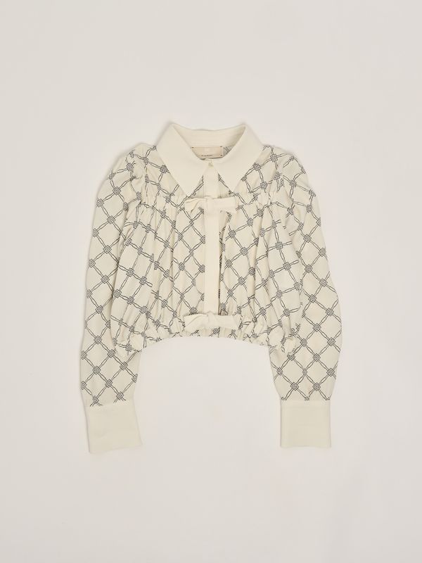 1. Viskose-Shirt für Mädchen Butter-Schwarz Elisabetta Franchi efca2580vi022