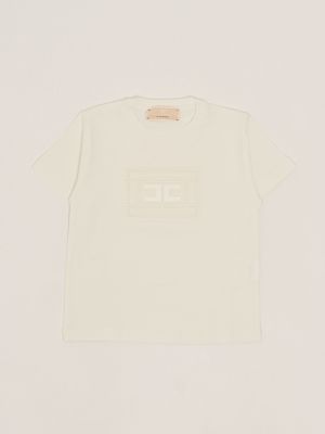 Elisabetta Franchi girl's T-shirt with rhinestone logo