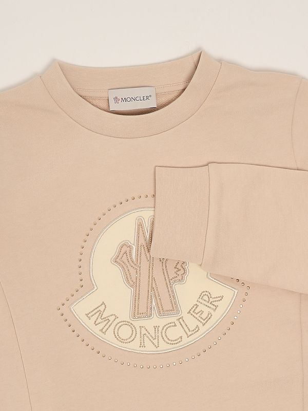 3. Felpa bambina in cotone Rosa Cipria Moncler 9548g0000889akm