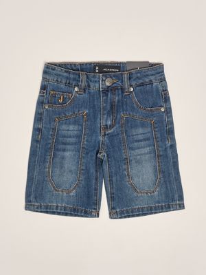 1. Bermuda bambino in misto cotone stretch Denim Medio