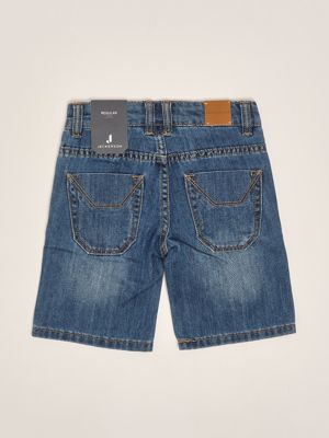 2. Bermuda bambino in misto cotone stretch Denim Medio