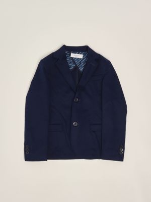 1. Blazer en coton extensible pour garçon Bleu Jeckerson 109jjmjs25