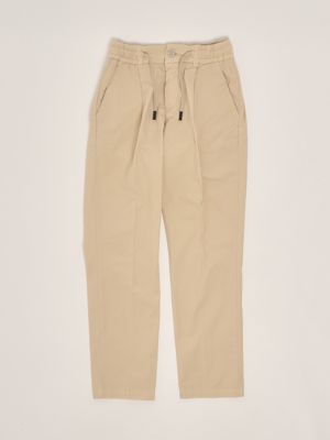 【SCENERITY】Poky Cotton Pants St. John Knits Stretch Cotton Pants in Light Khaki sz 14