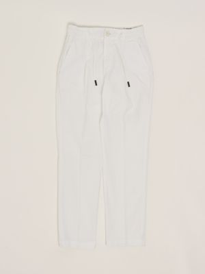 Pantalon garçon en coton extensible Blanc Jeckerson