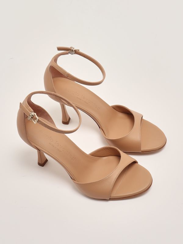 2. Hope leather heeled sandals for women Nude Sergio Levantesi hope
