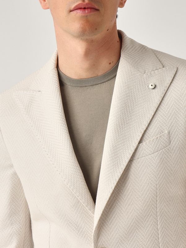 4. Giacca uomo in cotone Bianco Sporco L.B.M. 1911 552072812