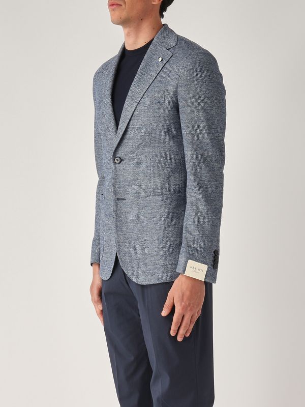2. Giacca uomo in lino e cotone Bianco-Azzurro L.B.M. 1911 552092811