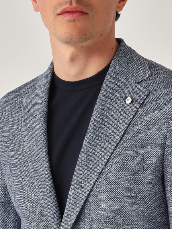 4. Giacca uomo in lino e cotone Bianco-Azzurro L.B.M. 1911 552092811