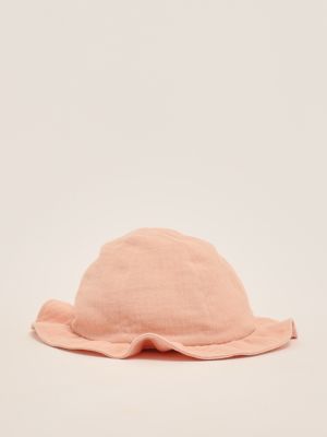 2. Cappello neonato in cotone Rosa Antico