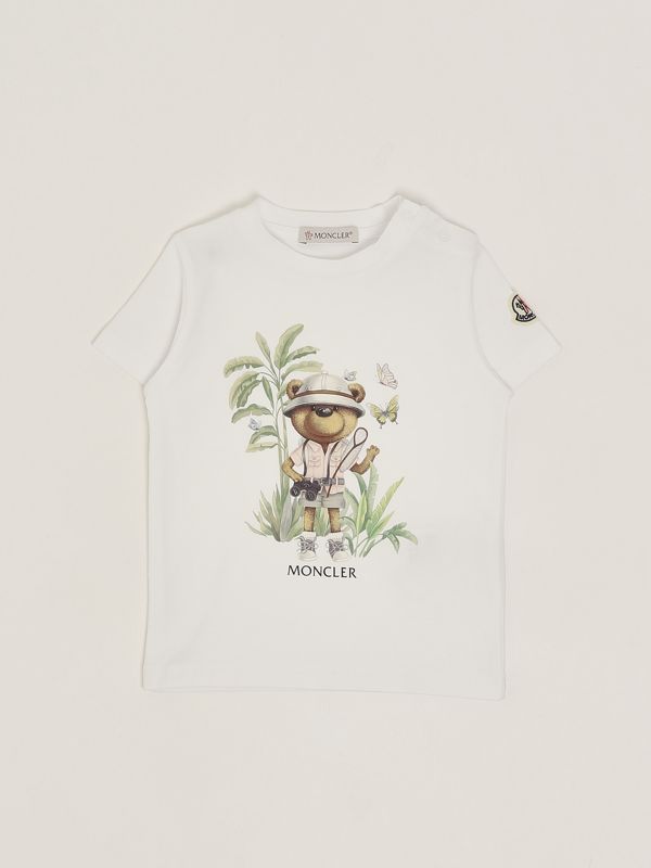 1. T-shirt neonato in cotone stretch Panna Moncler 9518c0001689aum