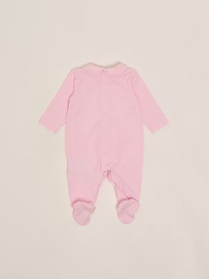 2. Stretch cotton baby sleepsuit Pink