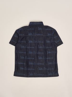 2. Camicia bambino in cotone Denim Scuro