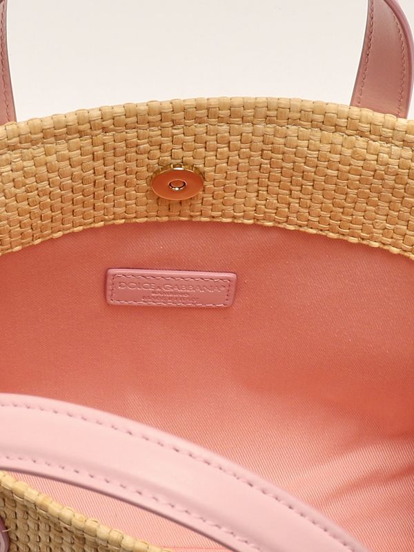 3. Borsa bambina in paglia Naturale-Rosa Dolce e Gabbana eb0252ay310