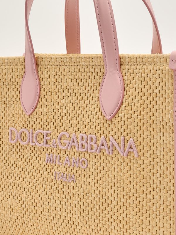 4. Borsa bambina in paglia Naturale-Rosa Dolce e Gabbana eb0252ay310
