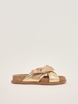 Elisabetta Franchi girl's leather sandals with logo