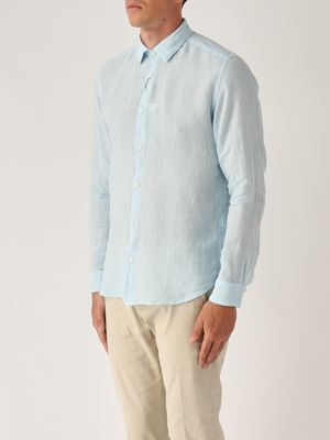 2. Men's linen shirt Azure
