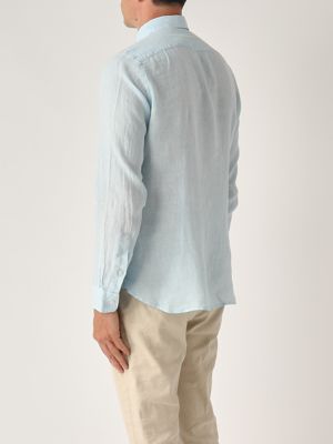 3. Men's linen shirt Azure