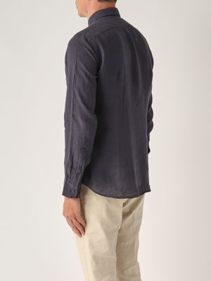 3. Men's linen shirt Ultramarine Blue