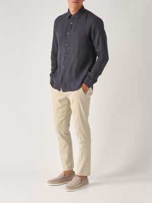 5. Men's linen shirt Ultramarine Blue