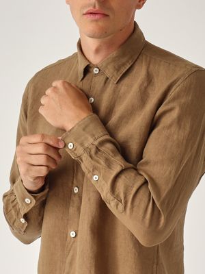 4. Men's linen shirt Camel