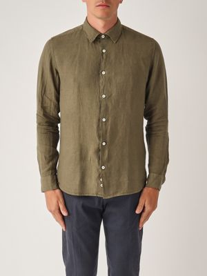 1. Men's linen shirt Military