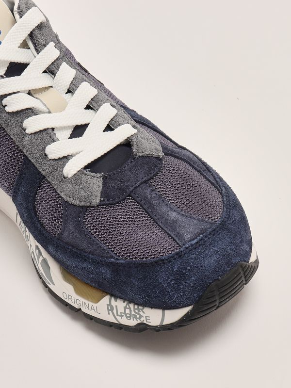 5. Mase 6626 leather and nylon sneakers for men Blue-Grey Premiata mas06626