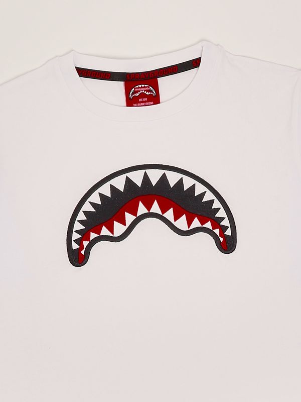 3. Baumwoll-T-Shirt für Jungen Weiß Sprayground spy932wht