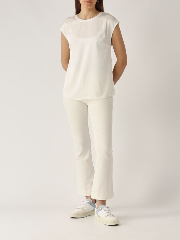 5. Blusa de mujer Fen de raso Marfil Nenette fen