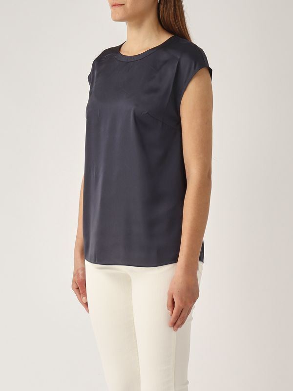 2. Blusa de mujer Fen de raso Azul marino Nenette fen
