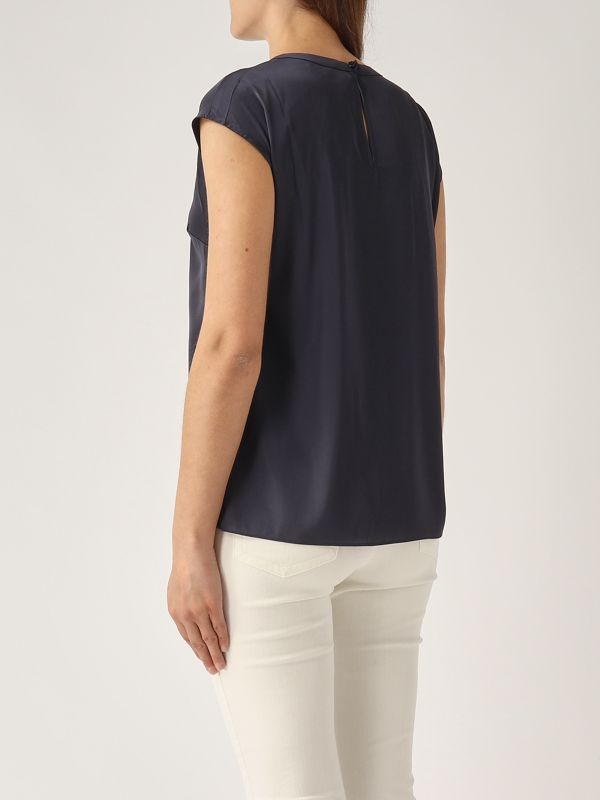 3. Blusa de mujer Fen de raso Azul marino Nenette fen