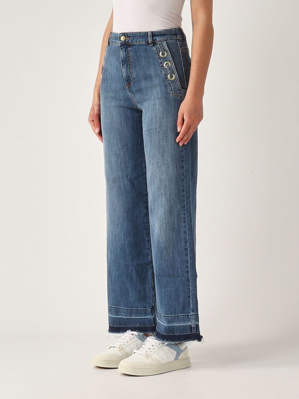 Nenette Santorini stretch cotton jeans for women - Medium Denim