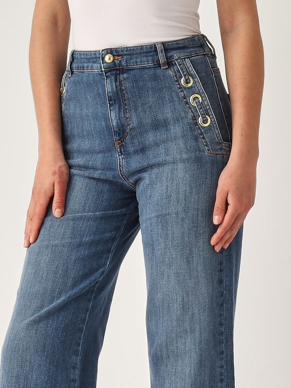 Nenette Santorini stretch cotton jeans for women - Medium Denim