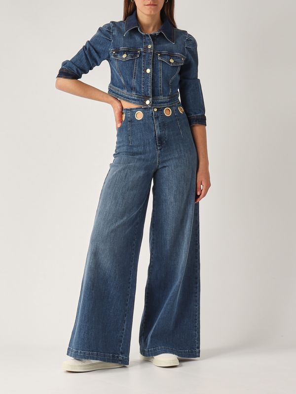 5. Jeans donna Staffa in cotone stretch Denim Medio Nenette staffa