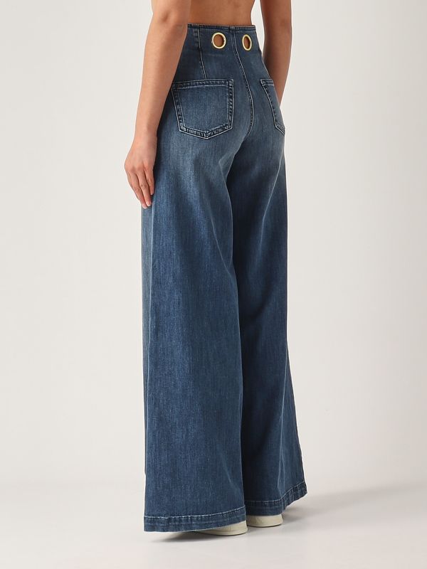 3. Jeans donna Staffa in cotone stretch Denim Medio Nenette staffa