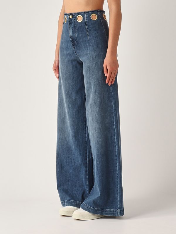 2. Jeans donna Staffa in cotone stretch Denim Medio Nenette staffa