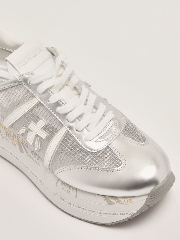 Beth 7373 leather and mesh sneakers for women beth7373