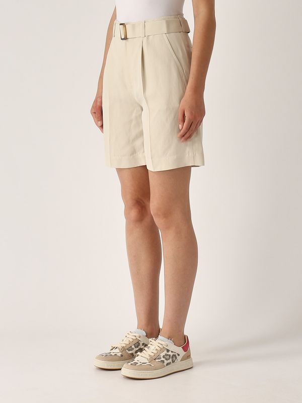 2. Women's viscose and linen bermuda shorts Ecru Woolrich cfwwsh0043frut3043