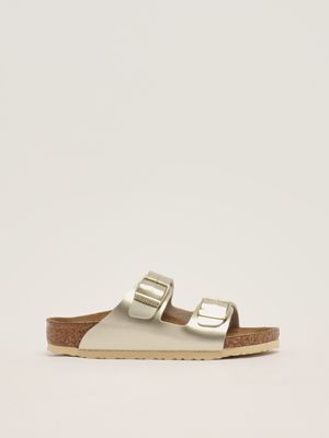 1. Arizona Birko Flor faux leather sandals for girls Gold
