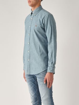 2. Maßgeschneidertes Hemd aus Baumwolle für Männer Chambray Polo Ralph Lauren 710792042