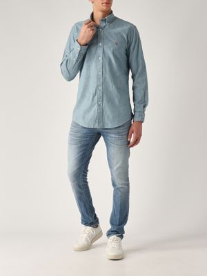 5. Maßgeschneidertes Hemd aus Baumwolle für Männer Chambray Polo Ralph Lauren 710792042