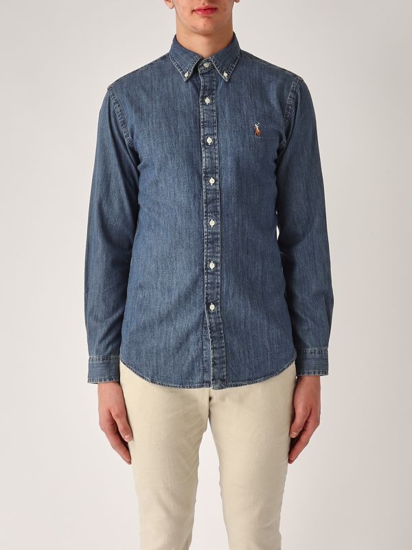 Custom Fit Camicia Jeans Uomo Polo Ralph Lauren Polo Ralph Lauren