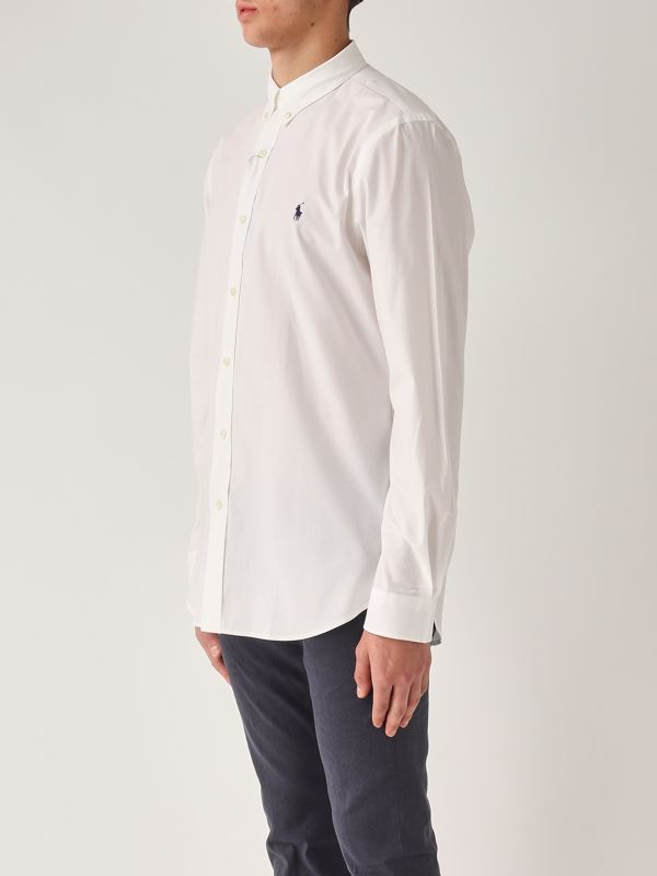 2. Slim fit stretch cotton poplin shirt for men White Polo Ralph Lauren 710928254