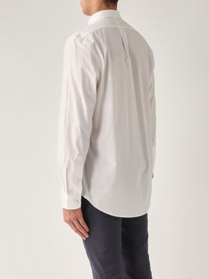 3. Slim fit stretch cotton poplin shirt for men White