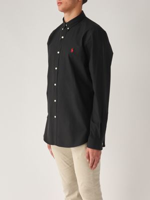 2. Slim fit stretch cotton poplin shirt for men Black