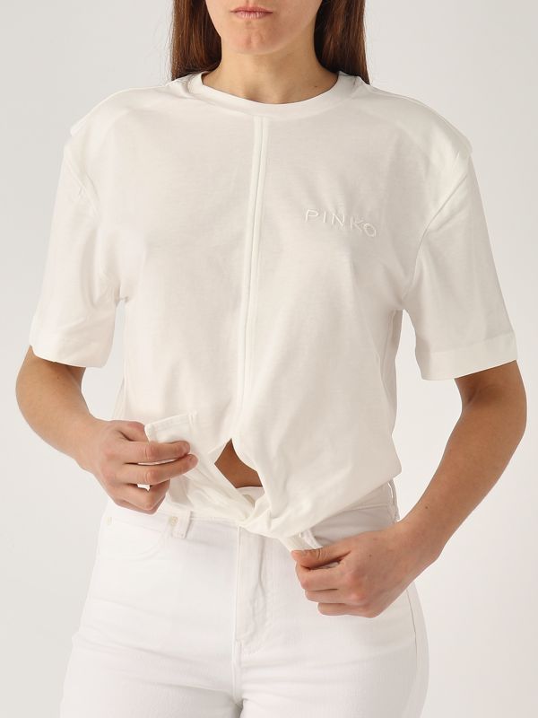 4. Tuca Tuca cotton T-shirt for women White Pinko 105015a2id