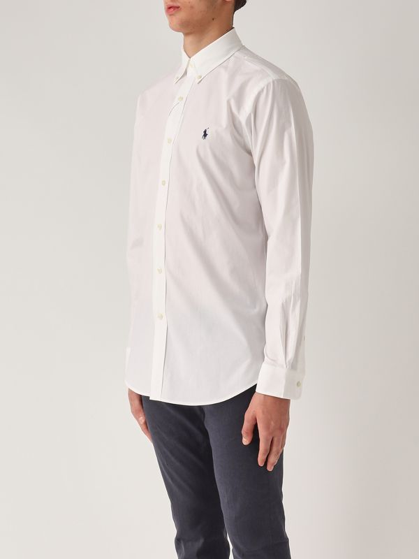 2. Custom fit stretch cotton poplin shirt for men White Polo Ralph Lauren 710928255